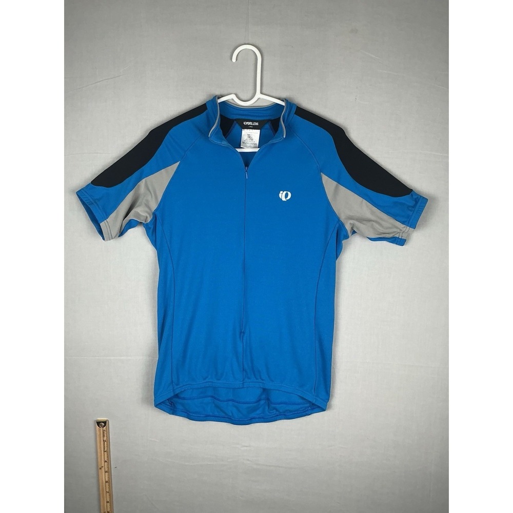 Pearl Izumi‎ Mens Cycling Jersey Blue Short Sleeve 3/4 Zip Size L Bike Shirt